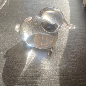 Clear Glass Bird Figurine - Crystal Accent